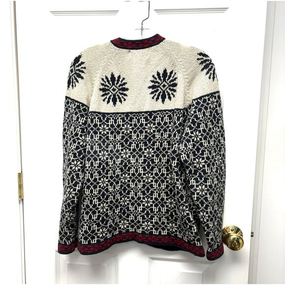 Nordic Sweater Katherine Johansson Cotton Cardigan Martha’s Vineyard Women’s M - Picture 2 of 5